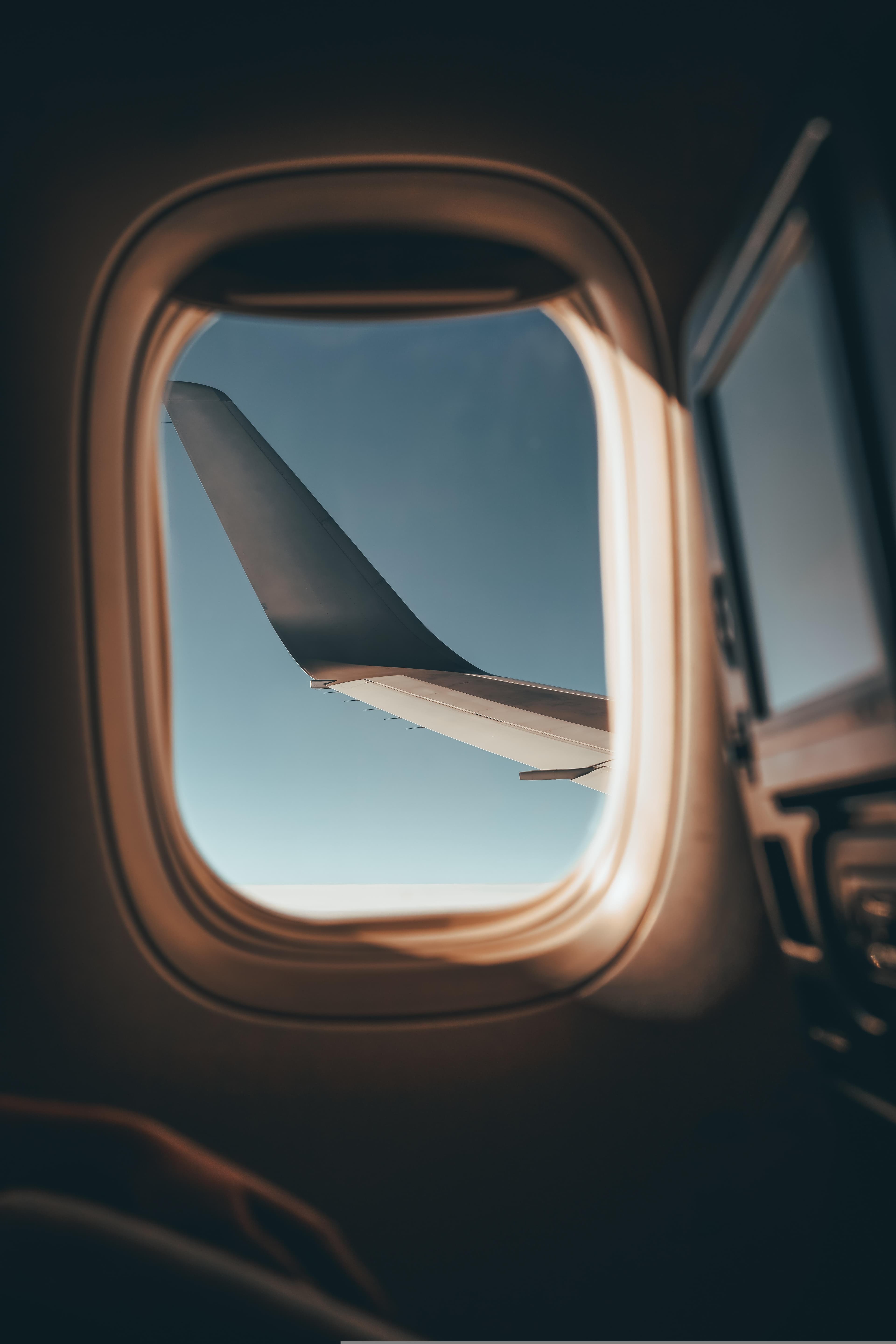 Aviation cabin window view